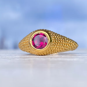 Nubia Round Rhodolite Yellow Gold Ring Size 7.25US - MANARI.eu