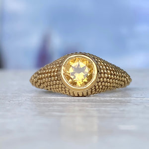 Nubia Round Citrine Yellow Gold Ring Size 7.25US - MANARI.eu