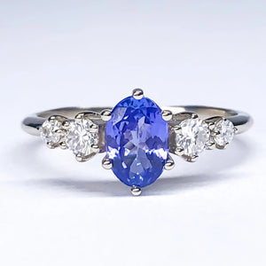 Betty Oval Tanzanite Diamond/Mossanite Ring - MANARI.eu