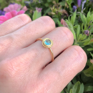 Dalia Blue Topaz Rose Cut Ring - MANARI.eu