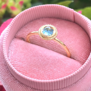 Dalia Blue Topaz Rose Cut Ring - MANARI.eu