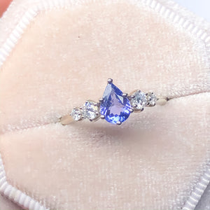 Betty Pear Tanzanite Diamond/Mossanite Ring - MANARI.eu