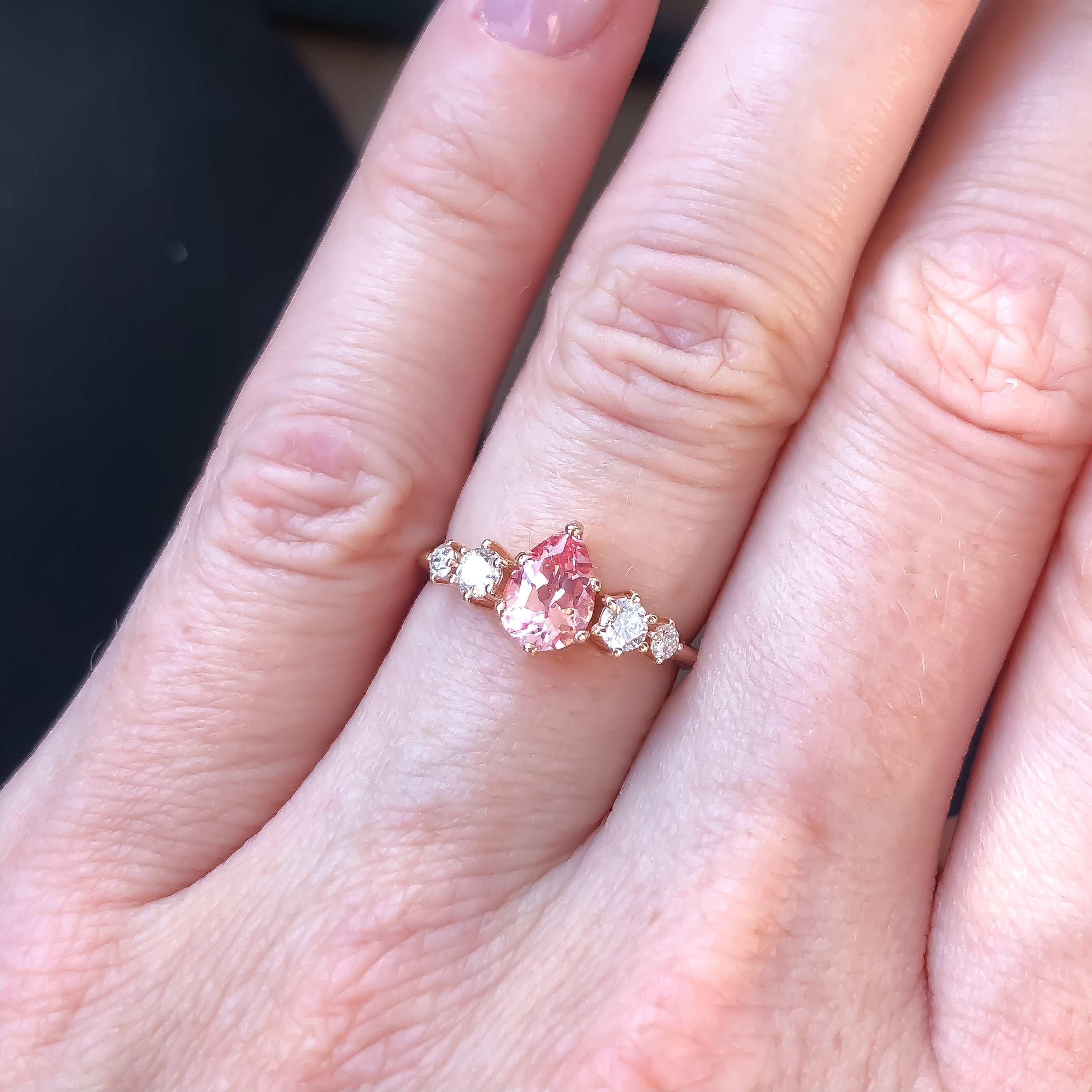Betty Champagne Sapphire Diamond/Mossanite Ring - MANARI.eu