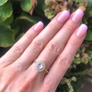 Malika Moonstone Cabochon Diamond Ring - MANARI.eu