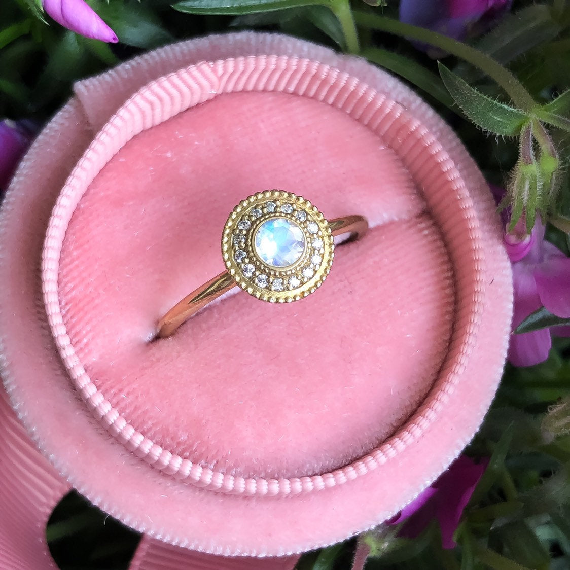 Leila Moonstone Diamond Ring - MANARI.eu