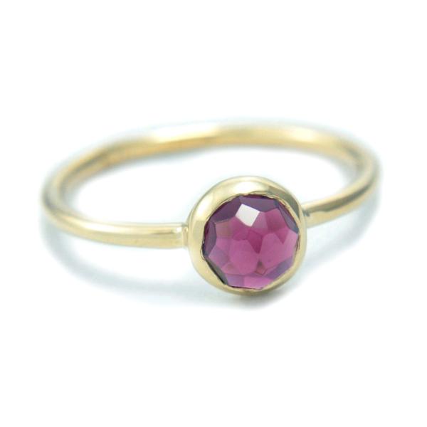 Rhodolite Rose Cut Garnet Ring 14k Gold - MANARI.eu
