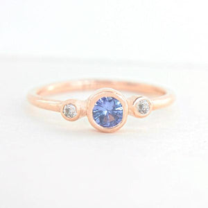 Tanzanite and Diamond Ring 14k White Gold - MANARI.eu