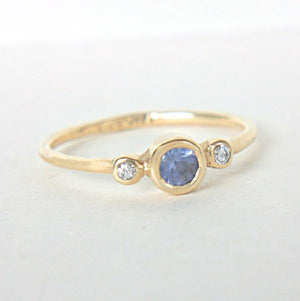 Tanzanite and Diamond Ring 14k White Gold - MANARI.eu