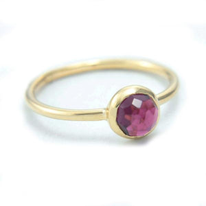Rhodolite Rose Cut Garnet Ring 14k Gold - MANARI.eu